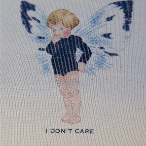 SOLD “i don’t care” fairy shirt - brandy melville - Picture 3 of 4